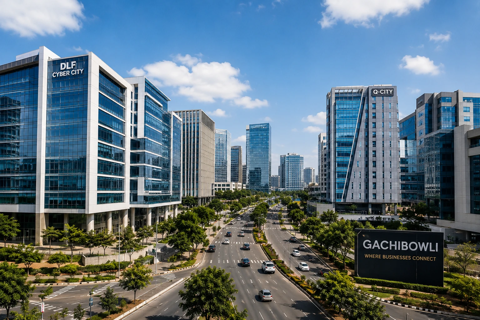 Managed office interior in Gachibowli Hyderabad