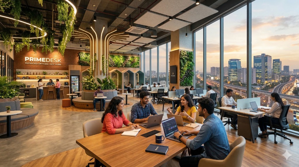PrimeDesk managed office space Hyderabad GCC